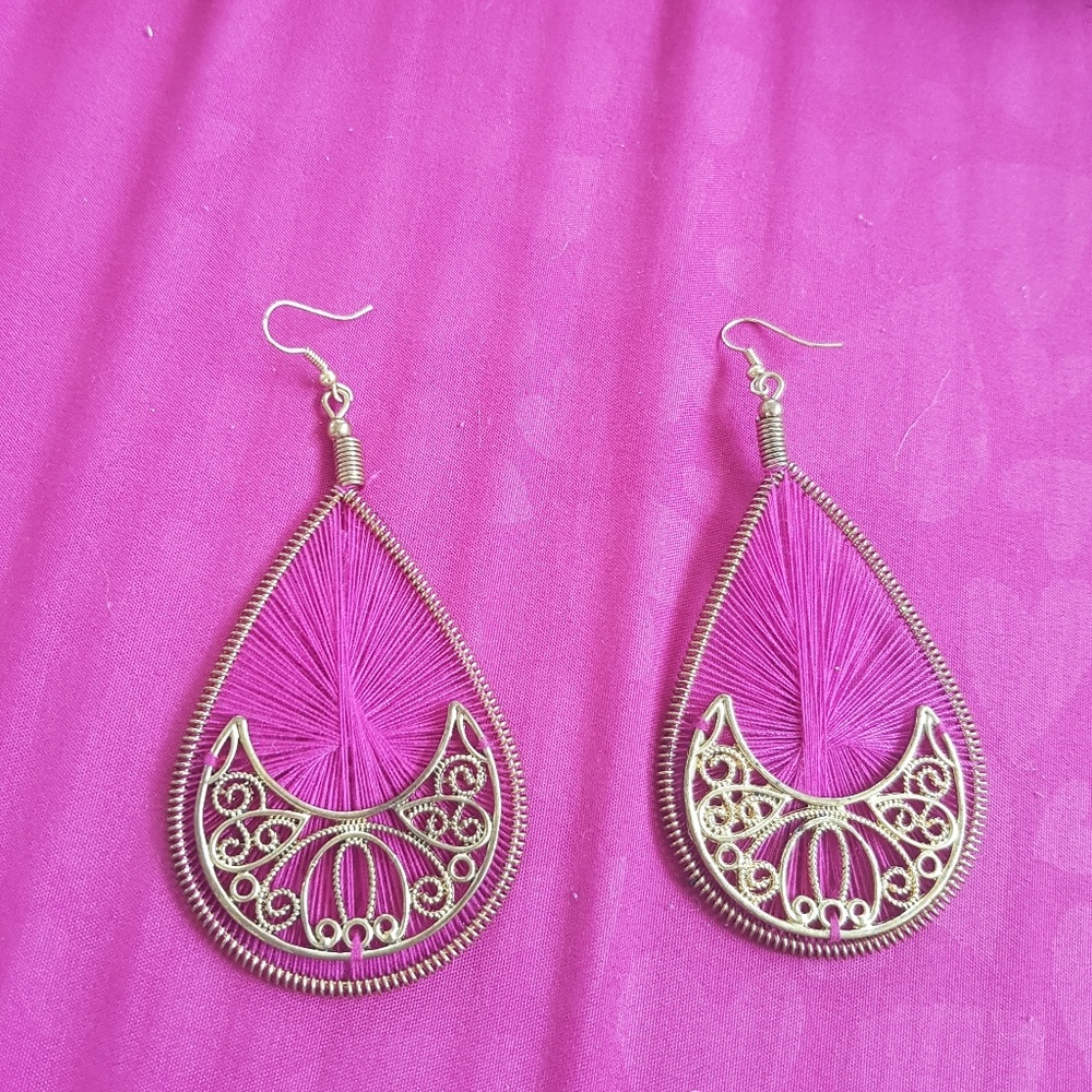 Purple teardrop earrings